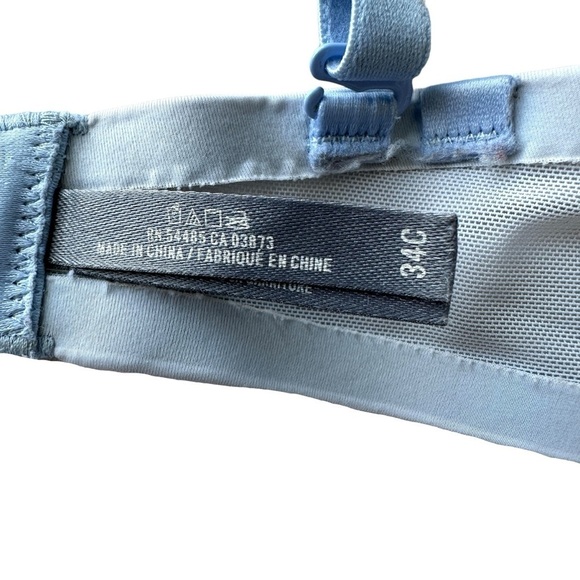 AERIE PADDED PUSH UP BRA WOMENS  SIZE 34C LIGHT BLUE FLORAL BLOOM LACE - Picture 11 of 13